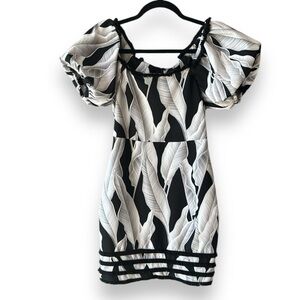 Azulu Anthropologie Figi dress puff sleeve fit flare Hawaiian print sz 2 XS